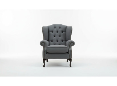 Chesterfield Design Luxury Fabric Sofas Textile Wing Chair 1-Seater Sofa Upholstery