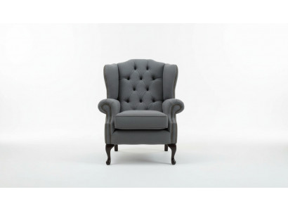 Chesterfield Design Luxury Fabric Sofas Textile Wing Chair 1-Seater Sofa Upholstery
