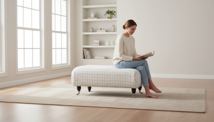 Chesterfield Footstool Ottoman Stool Classic Side Relax Chair Bench New