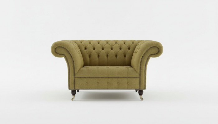 Chesterfield Design Sofa Armchair Couch Upholstery Luxury Textile Couches 1 Seater #100