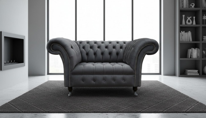 Chesterfield Design Sofa 1 Seater Couch Upholstery Luxury Classic Textile Couches
