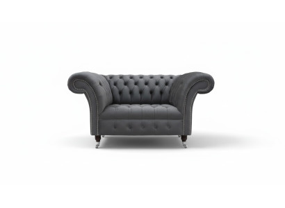 Chesterfield Design Sofa 1 Seater Couch Upholstery Luxury Classic Textile Couches