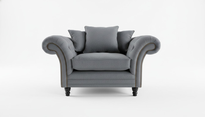 Chesterfield Design Sofa Armchair Couch Upholstery Luxury Textile Couch 1-Seater #110