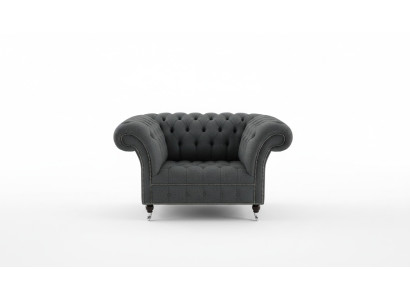 Chesterfield Design Sofa Armchair Couch Upholstery Luxury Textile Couches 1 Seater #111