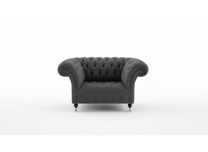 Chesterfield Design Sofa Armchair Couch Upholstery Luxury Textile Couches 1 Seater #111