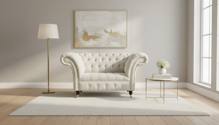 Chesterfield Design Sofa Armchair Couch Upholstery Luxury Textile Couches 1 Seater #112