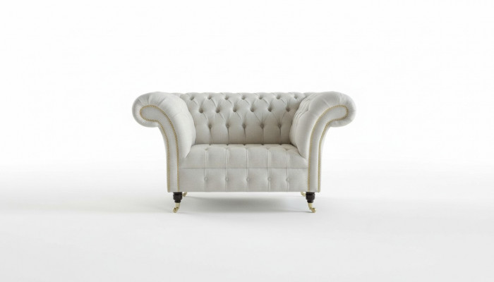 Chesterfield Design Sofa Armchair Couch Upholstery Luxury Textile Couches 1 Seater #112
