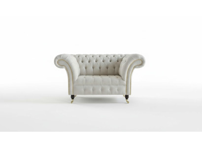 Chesterfield Design Sofa Armchair Couch Upholstery Luxury Textile Couches 1 Seater #112