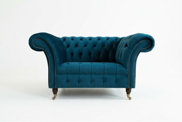 Chesterfield armchair television couch single-seater sofa fabric material couches upholstery 131