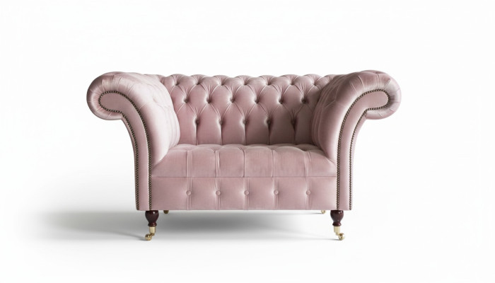 Chesterfield Design Sofa Armchair Couch Upholstery Luxury Textile Sofa 1 Seater #133