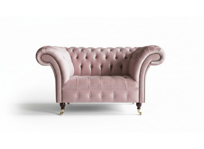 Chesterfield Design Sofa Armchair Couch Upholstery Luxury Textile Sofa 1 Seater #133
