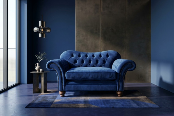 Chesterfield Design Sofa Armchair Couch Upholstery Luxury Textile 1 Seater #132