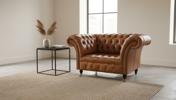 Armchair 1 Seater Chesterfield Faux Leather Upholstered Sofas Design Luxury Couch Sofa