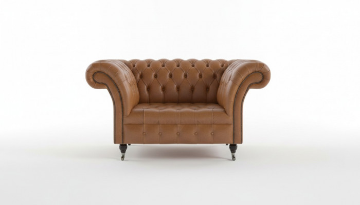 Armchair 1 Seater Chesterfield Faux Leather Upholstered Sofas Design Luxury Couch Sofa