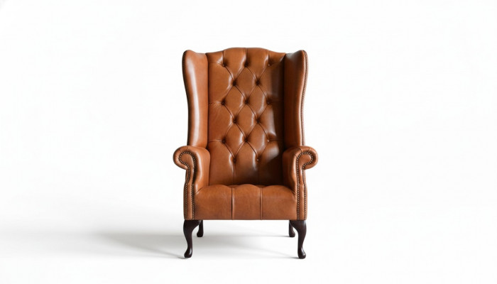 Luxury Wing Chair Armchair 1-Seater Sofa Couch Leather Textile Upholstery Chesterfield