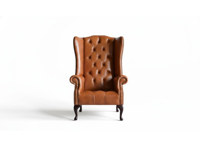 Luxury Wing Chair Armchair 1-Seater Sofa Couch Leather Textile Upholstery Chesterfield