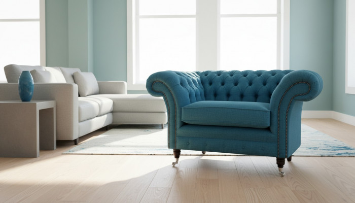 Chesterfield design sofa armchair couch upholstery textile couches seat wingback chair