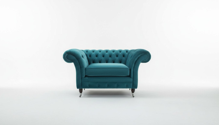 Chesterfield Armchair TV Couch 1-Seater Sofa Textile Fabric Couches Upholstery 136