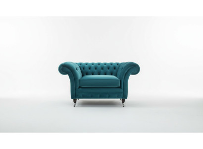 Chesterfield Armchair TV Couch 1-Seater Sofa Textile Fabric Couches Upholstery 136