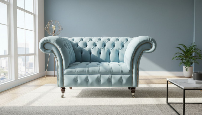 Chesterfield Design Sofa Armchair Couch Upholstery Luxury Textile Couches 1-Seater #145
