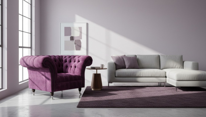 Upholstered furniture armchair 1-seater New Premium Class luxury fabrics upholstery Chesterfield