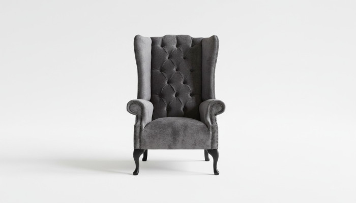 Wing chair Chesterfield armchair TV couch 1 seater sofa textile couches fabric