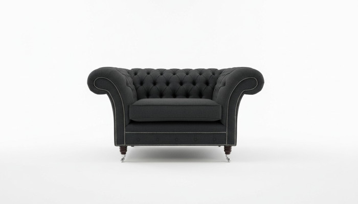 Chesterfield armchair TV couch 1-seater sofa textile fabric couches upholstery 201
