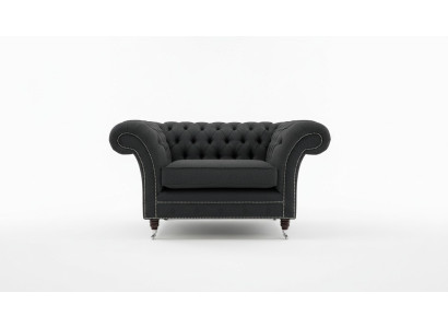 Chesterfield armchair TV couch 1-seater sofa textile fabric couches upholstery 201