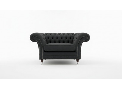 Chesterfield armchair TV couch 1-seater sofa textile fabric couches upholstery 201