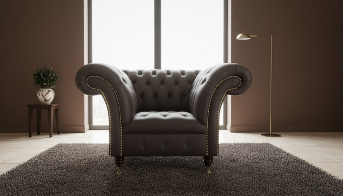 Chesterfield Design Sofa Armchair Couch Upholstery Luxury Textile Sofa 1 Seater #211