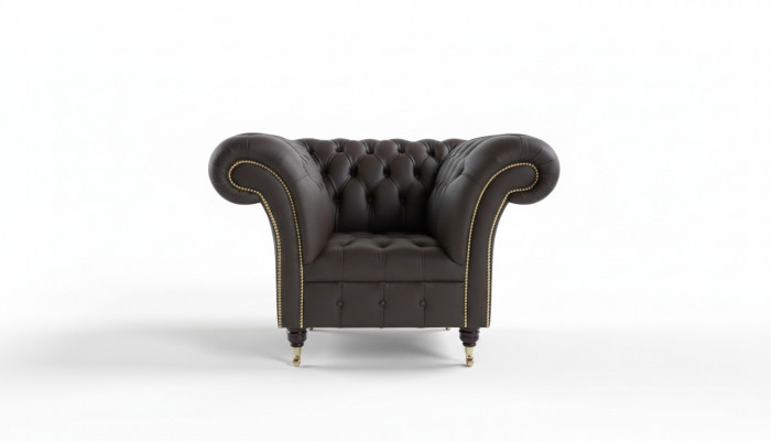 Chesterfield Design Sofa Armchair Couch Upholstery Luxury Textile Sofa 1 Seater #211