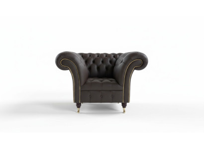 Chesterfield Design Sofa Armchair Couch Upholstery Luxury Textile Sofa 1 Seater #211