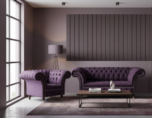 2+1 Chesterfield textile sofa set couches upholstery set