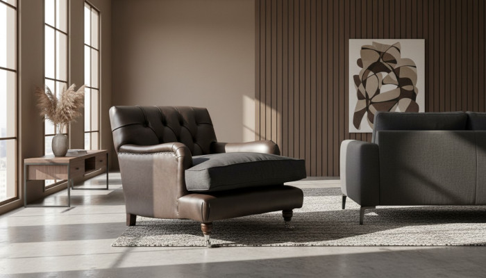 Lounge Club Sofa Armchair Couch Chair TV Relax Leather Chesterfield Upholstery
