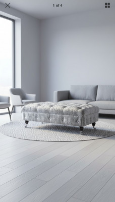 Chesterfield Textile XXL Ottoman Big Footstool Upholstered Sofa Bench Luxury Fabric