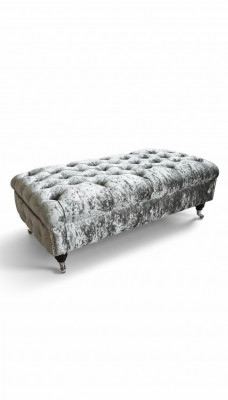Chesterfield Textile XXL Ottoman Big Footstool Upholstered Sofa Bench Luxury Fabric