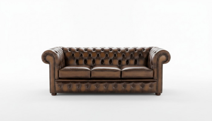 Chesterfield 3-seater upholstered couch antique style leather textile fabric sofa couches