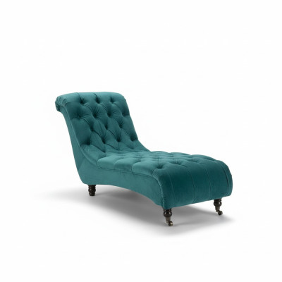 Chesterfield Velvet Chaise Lounge Designer Sofa Club Lounger Textile Fabric Upholstery