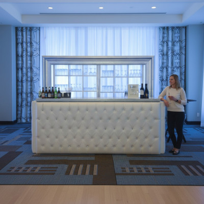 Custom-made panels wall cladding padded upholstery bar