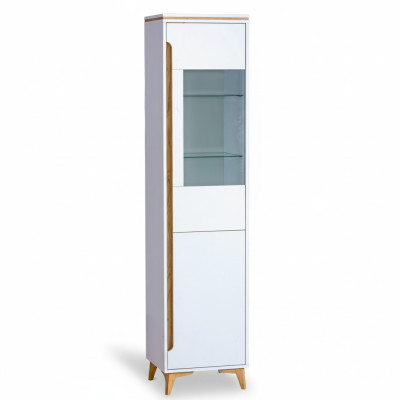 Display Cabinet Sideboard Cupboard Shelf Modern Style Living Room Collection White