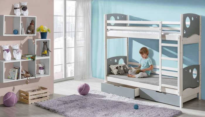 Bunk bed, loft bed, children's bed, 5 colors, Scandinavian pine wood, children's room