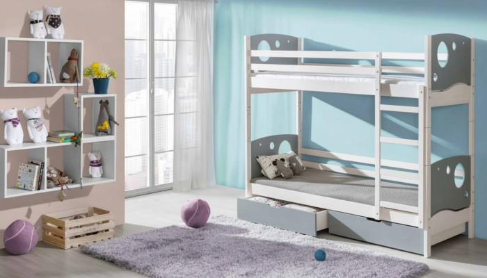 Bunk bed, loft bed, children's bed, 5 colors, Scandinavian pine wood, children's room