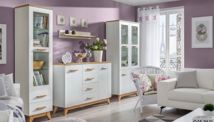 Living room set display cabinet, chest of drawers, wall shelf, living room walls, chests of drawers