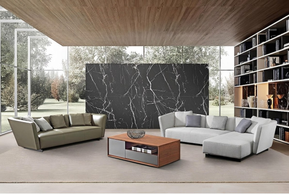 Corner sofa couch corner suite + three-seater 3-seater couch sofas couches textile