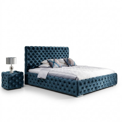 Chesterfield Upholstered Velvet Double Bed Luxury Design Beds Double