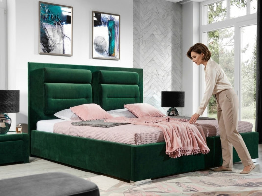 Designer bed bedroom beds textile leather hotel luxury upholstery velvet