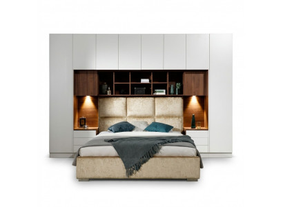 Bedroom design with comfortable beds and elegant closets.