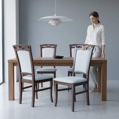 6x Designer Chair Set Dining Room Upholstered Seat Chairs Complete Set