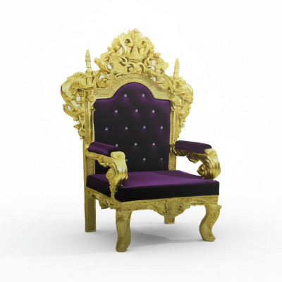 Chesterfield Throne Armchair Royal Upholstered Velvet 1-Seater Antique Style Chairs