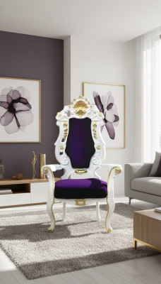 Throne Armchair Royal Upholstery Chesterfield Velvet 1-Seater Antique Style Chairs